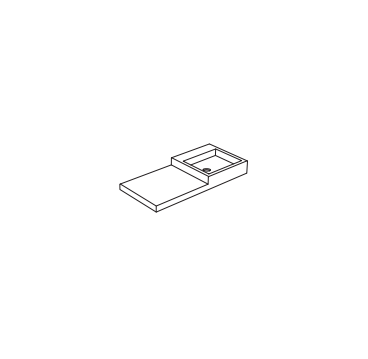 Lavabo da appoggio in ceramica NIC DESIGN SEMPLICE 105 - 105x48x12 Cm