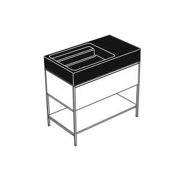 Lavabo da appoggio in ceramica NIC DESIGN ELEN 90 - 90x50x14 Cm